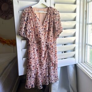 Floral Ruffle Mini Dress / Loft Mini Dress / Spring Dress / Tea Dress